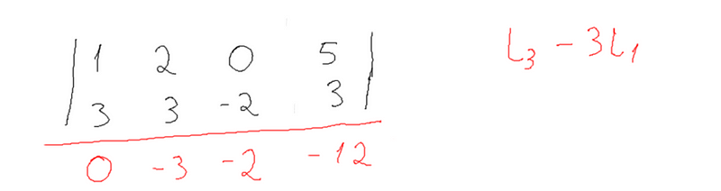 fazendo a operação temos os resultados → (0, -3, -2 e -12)
