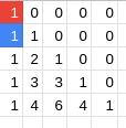 segundo valor da matriz, também é 1